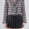 ENDLESS ROSE Jackets & Coats | Blazers*- Fringed Tweed Blazer BLACK/PINK