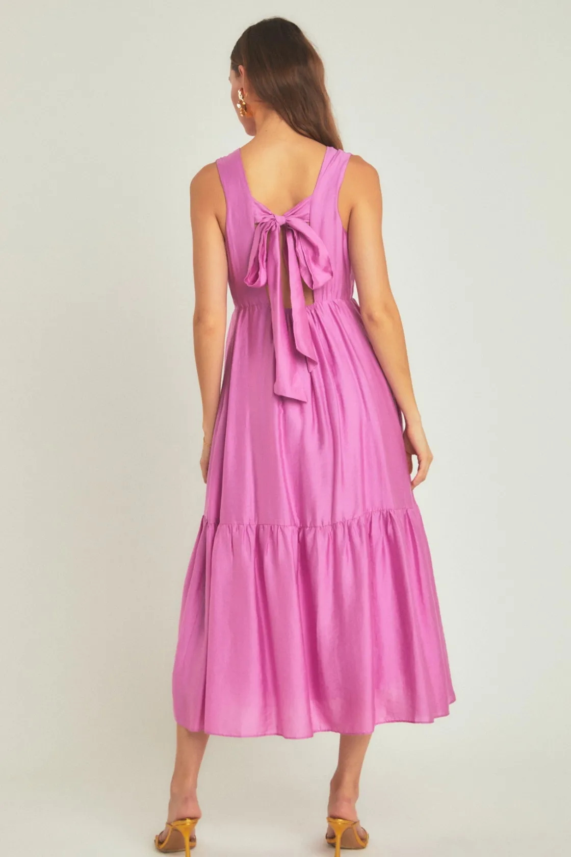 endless_rose__front_butto_2.webp ENDLESS ROSE Tops*- Front Button Dress with Back Bow ORCHID