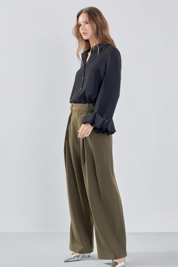 ENDLESS ROSE Pants | Tops*- Front Pleat Wide Trousers