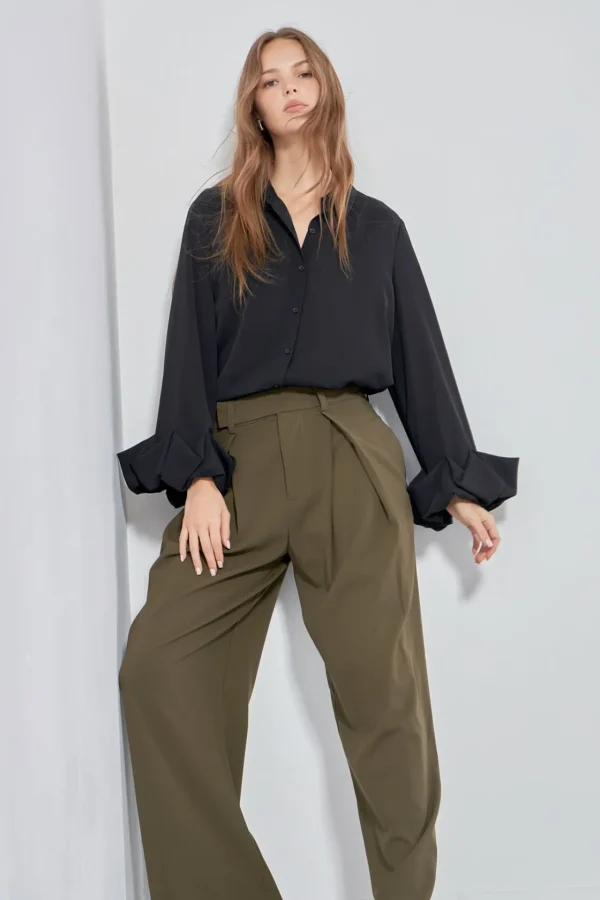 ENDLESS ROSE Pants | Tops*- Front Pleat Wide Trousers