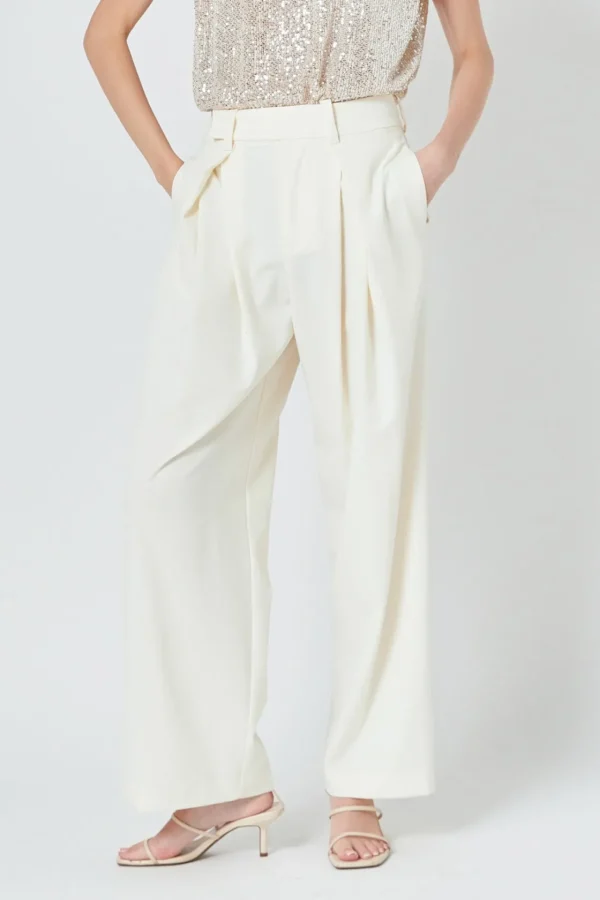 ENDLESS ROSE Pants | Tops*- Front Pleat Wide Trousers