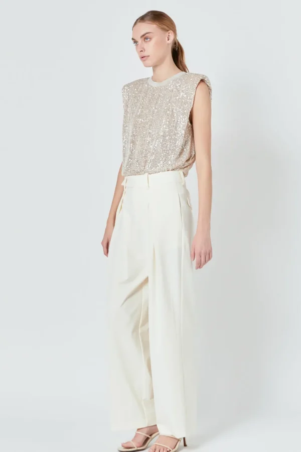 ENDLESS ROSE Pants | Tops*- Front Pleat Wide Trousers