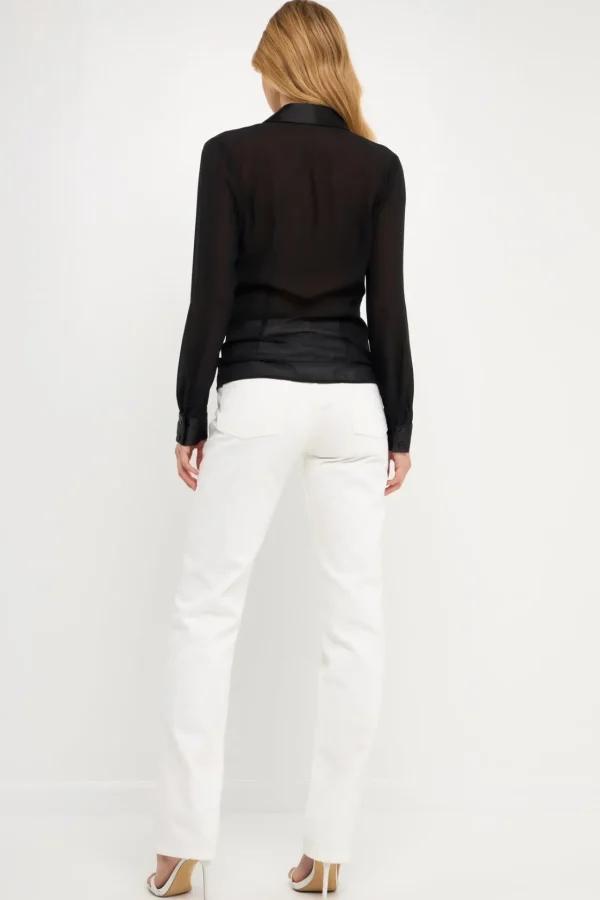 ENDLESS ROSE Shirts & Blouses | Tops*- Front Ruched Chiffon Blouse