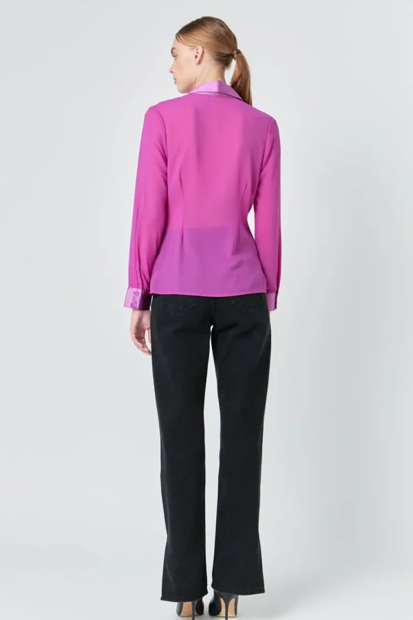 ENDLESS ROSE Shirts & Blouses | Tops*- Front Ruched Chiffon Blouse