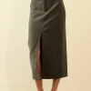 ENDLESS ROSE Skirts | Tops*- Front Slit Maxi Skirt GREY