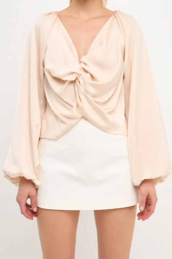 ENDLESS ROSE Shirts & Blouses | Tops*- Front Twist Top CREAM