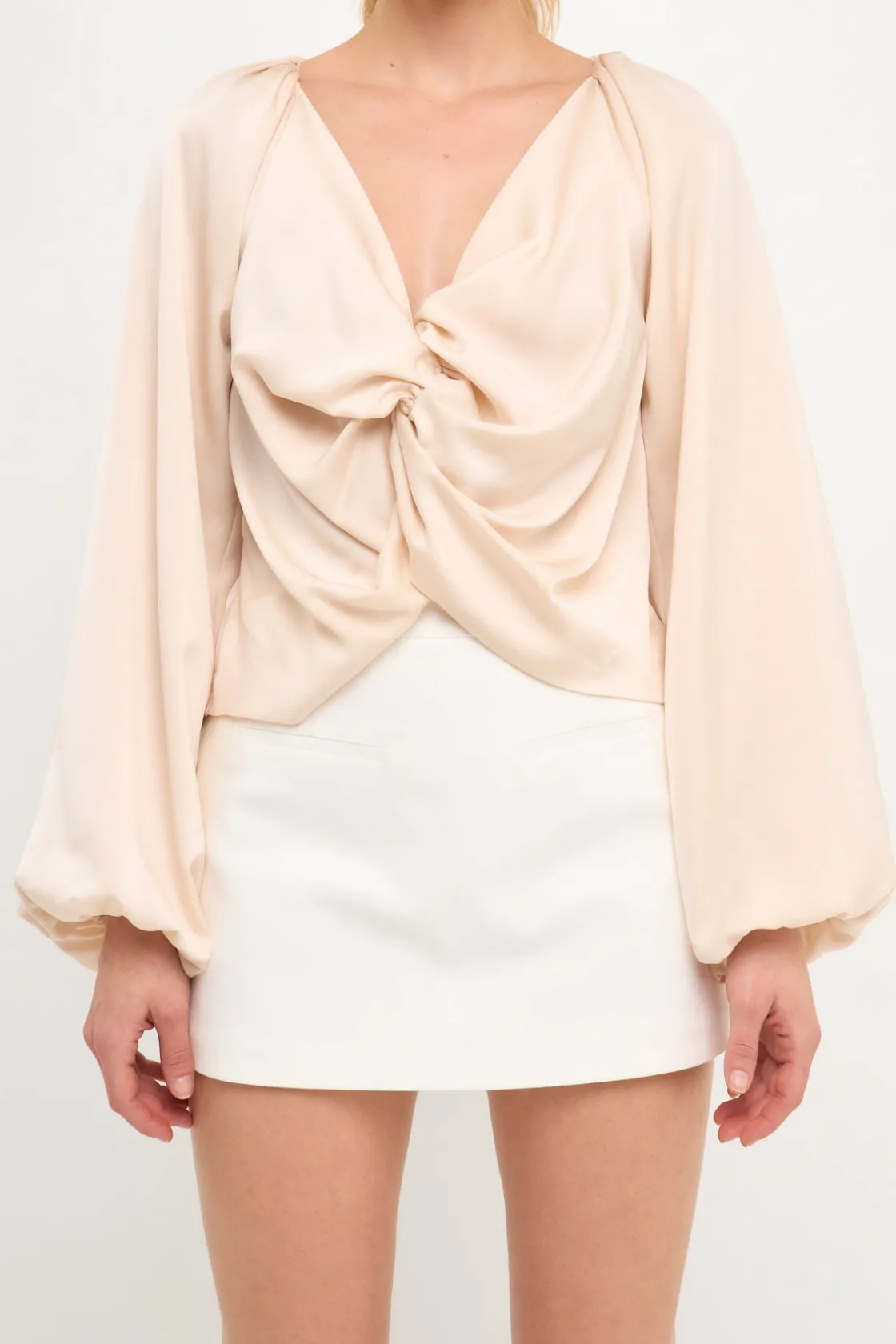 endless_rose__front_twist_0-1.webp ENDLESS ROSE Shirts & Blouses | Tops*- Front Twist Top CREAM
