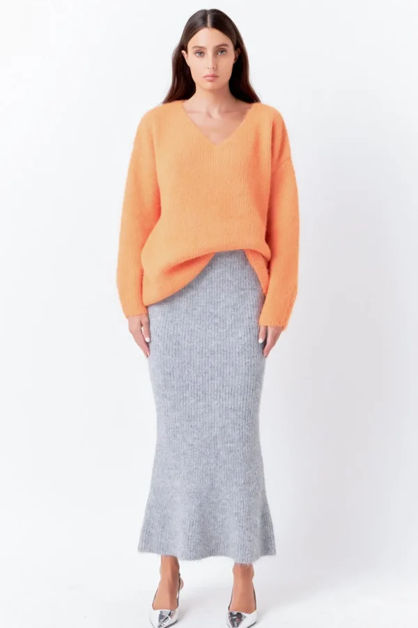 ENDLESS ROSE Sweaters & Knits | Tops*- Furry V Neck Sweater