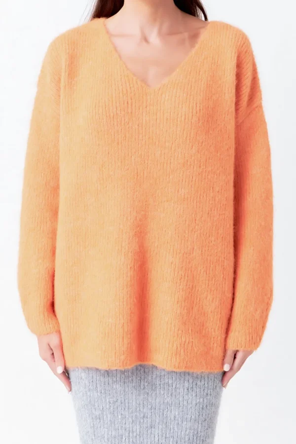 ENDLESS ROSE Sweaters & Knits | Tops*- Furry V Neck Sweater
