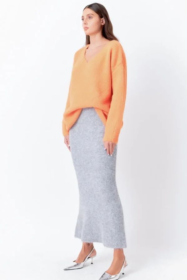 ENDLESS ROSE Sweaters & Knits | Tops*- Furry V Neck Sweater