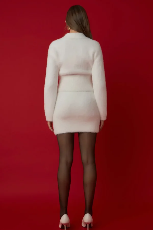 ENDLESS ROSE Sweaters & Knits | Matching Sets*- Fuzzy Jewel Collared Cardigan IVORY