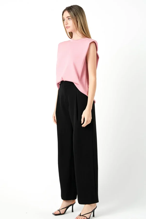 ENDLESS ROSE Sweaters & Knits | Tops*- Glitter Power Shoulder Knit Top PINK