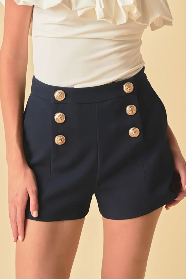 ENDLESS ROSE Shorts & Skorts | Tops*- Gold Color Button Detail Shorts