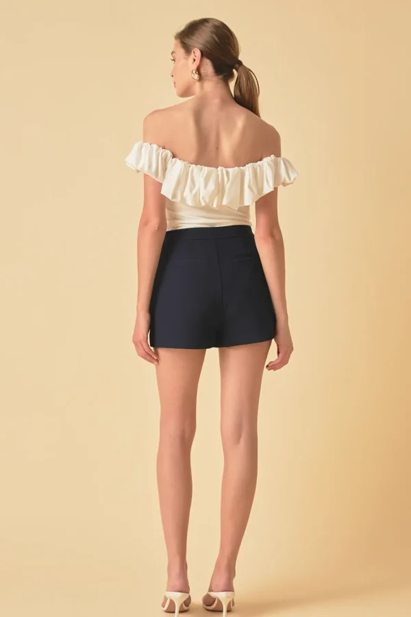 ENDLESS ROSE Shorts & Skorts | Tops*- Gold Color Button Detail Shorts
