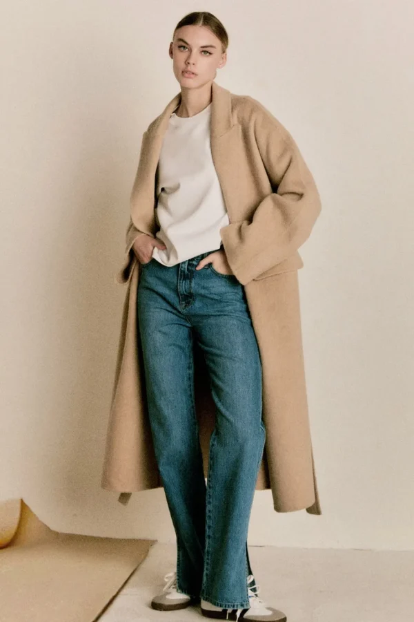 ENDLESS ROSE Blazers | Tops*- Handmade Wool Blend Belted Maxi Blazer Coat BROWN