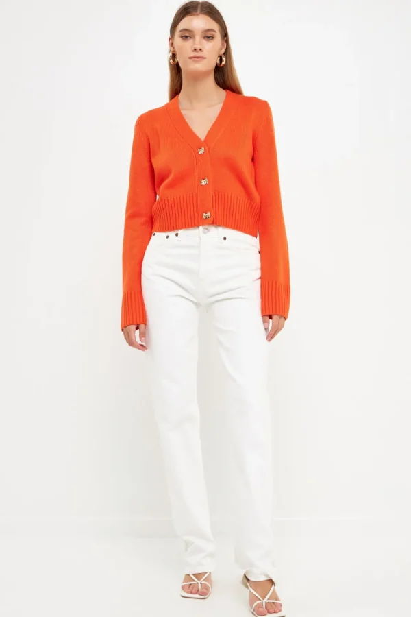 ENDLESS ROSE Sweaters & Knits | Tops*- Heart Button Cardigan