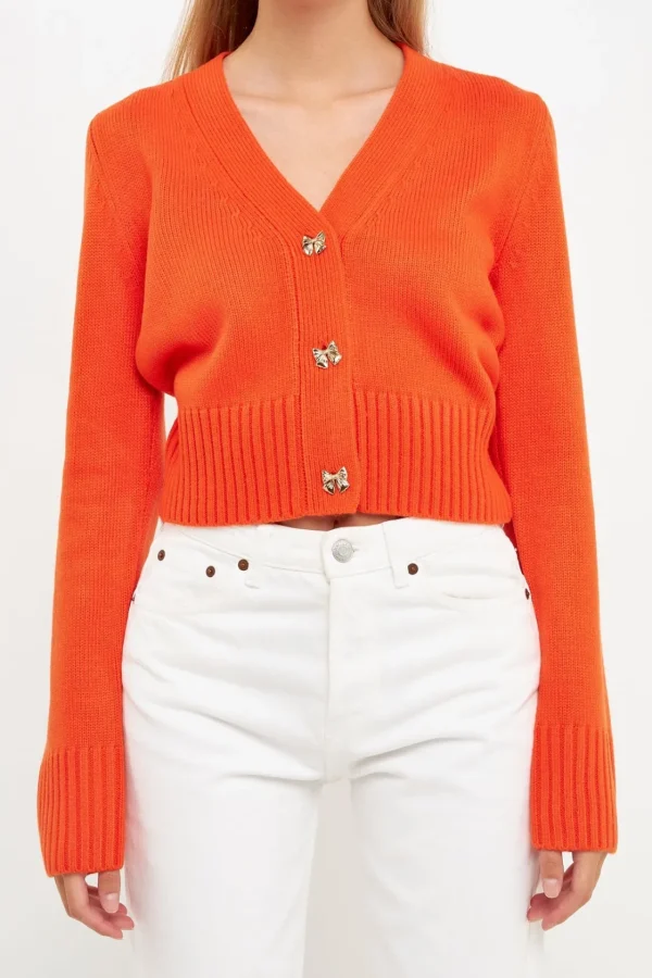 ENDLESS ROSE Sweaters & Knits | Tops*- Heart Button Cardigan