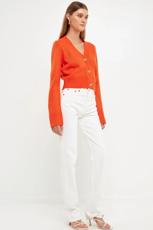 ENDLESS ROSE Sweaters & Knits | Tops*- Heart Button Cardigan