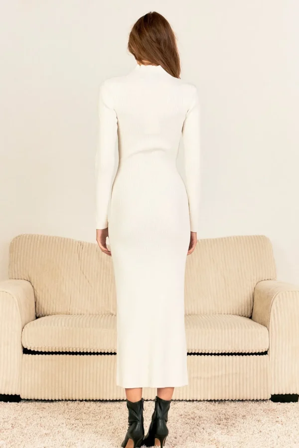 ENDLESS ROSE White Dresses | Tops*- High Neck Maxi Knit Dress