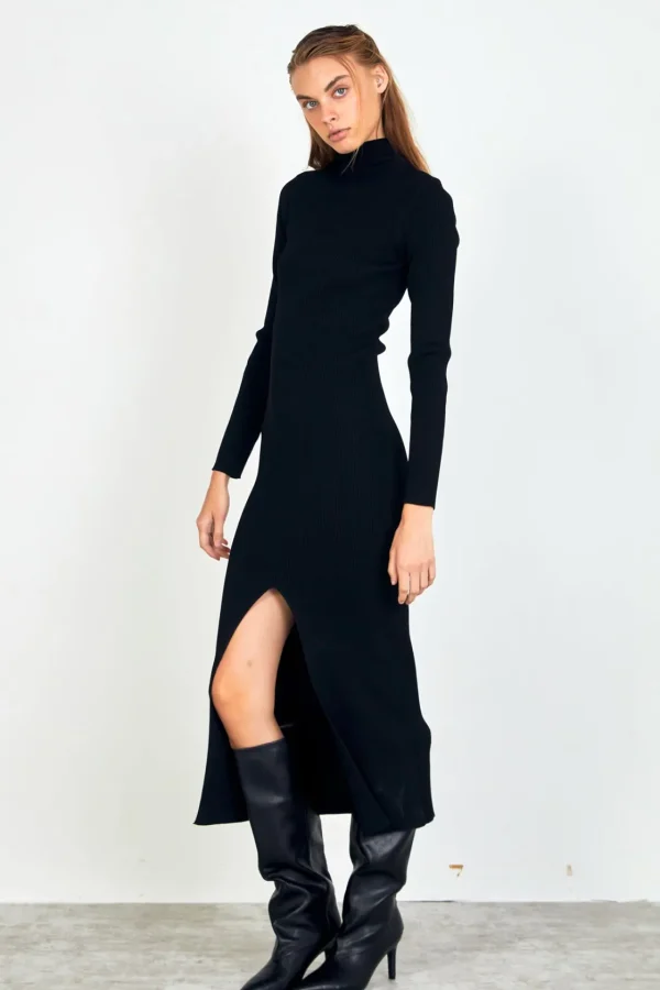 ENDLESS ROSE White Dresses | Tops*- High Neck Maxi Knit Dress