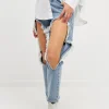 ENDLESS ROSE Denim | Tops*- High Waist Destroyed Jeans DENIM