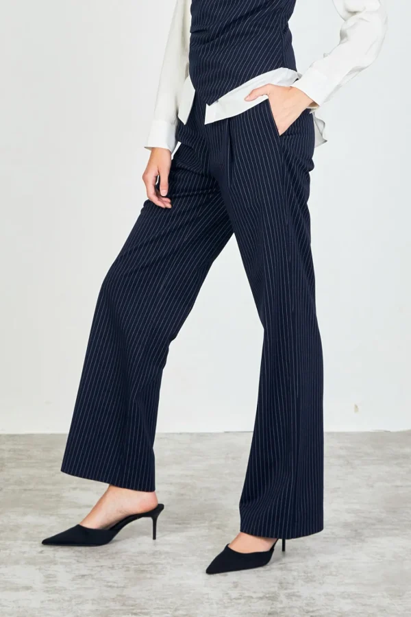 ENDLESS ROSE Matching Sets | Tops*- High Waisted Wide Trousers NAVY