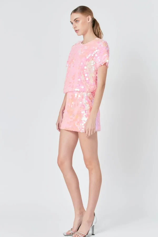 ENDLESS ROSE Skirts | Tops*- High Waisted Confetti Sequin Mini Skirt
