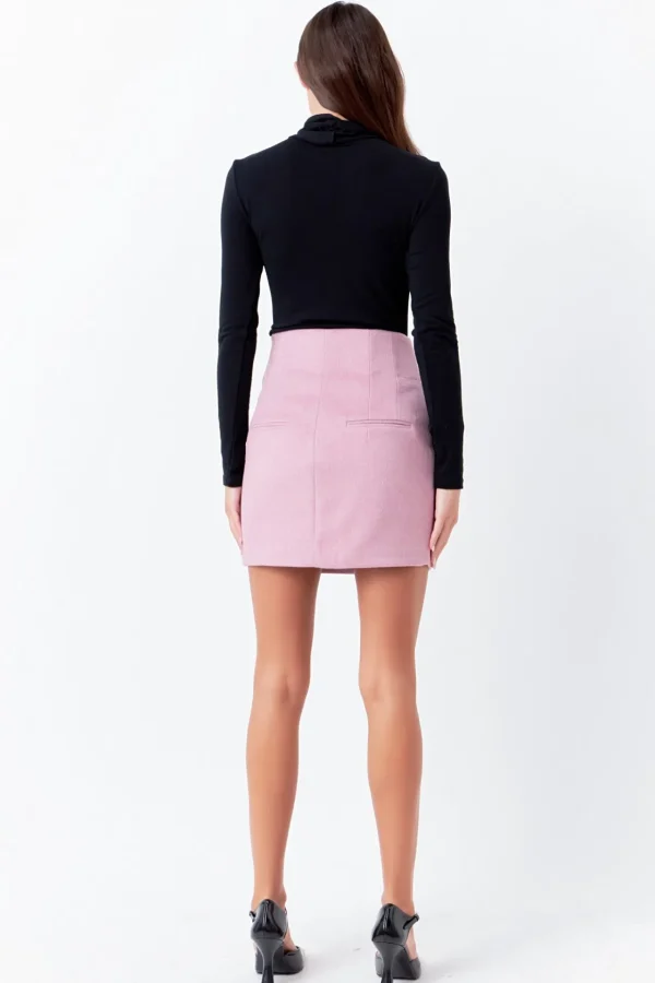 ENDLESS ROSE Skirts*- High Waisted Wool H Mini PURPLE