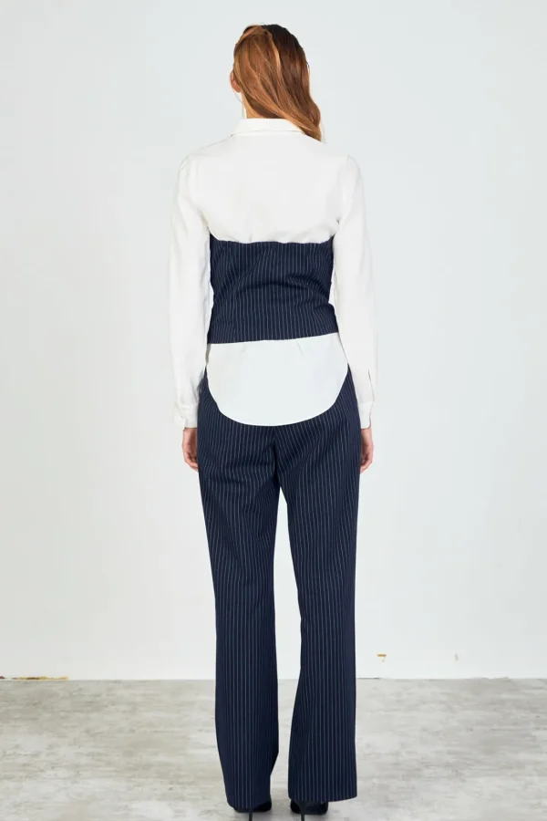 ENDLESS ROSE Matching Sets | Tops*- High Waisted Wide Trousers NAVY