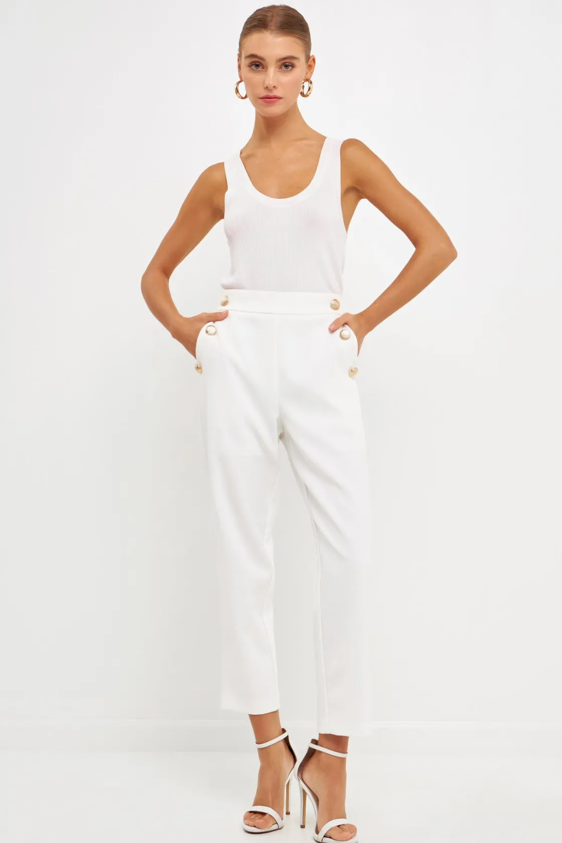 endless_rose__high_waiste_4.webp ENDLESS ROSE Pants | Tops*- High Waisted Buttoned Trousers