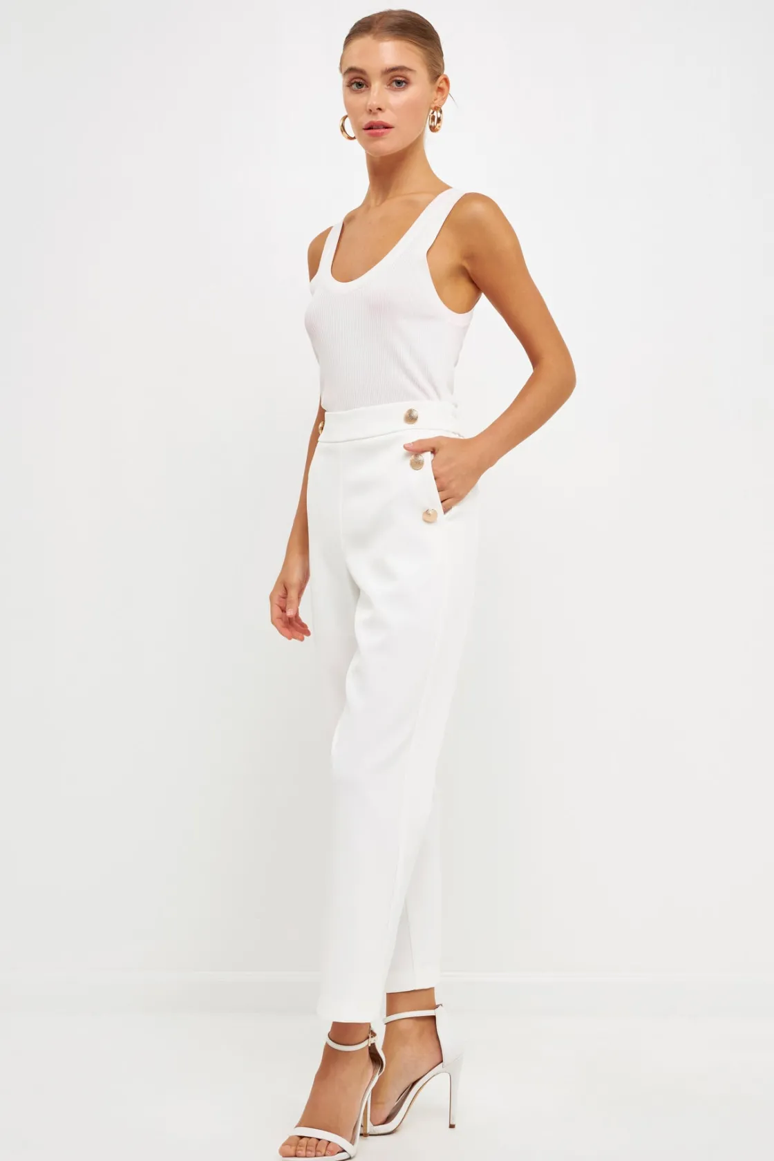 endless_rose__high_waiste_6.webp ENDLESS ROSE Pants | Tops*- High Waisted Buttoned Trousers