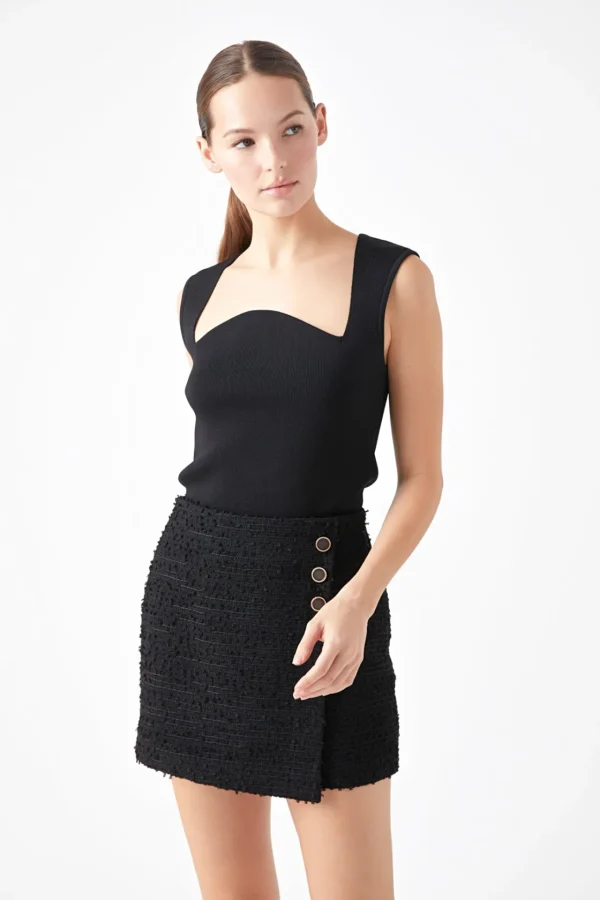 ENDLESS ROSE Skirts | Tops*- High Waisted Tweed Mini Skirt
