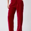 ENDLESS ROSE Pants | Tops*- High-Waisted Velvet Pants FUCHSIA