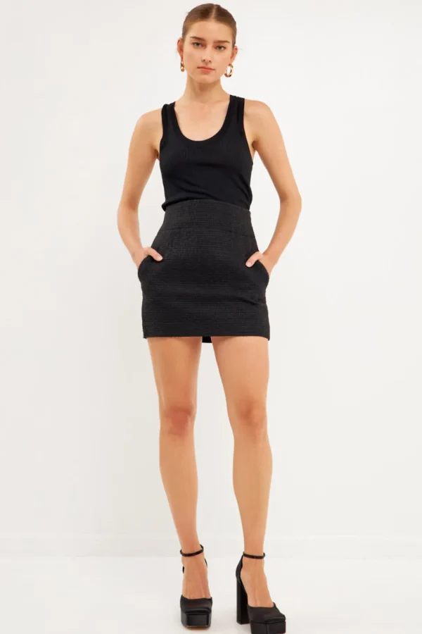 ENDLESS ROSE Skirts | Tops*- High-Waisted Tweed Skirt