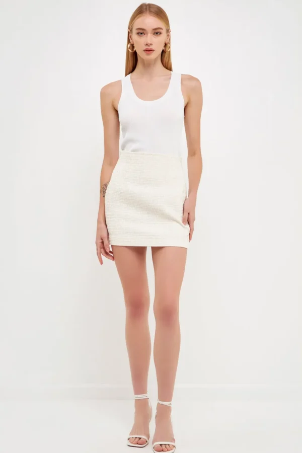 ENDLESS ROSE Skirts | Tops*- High-Waisted Tweed Skirt