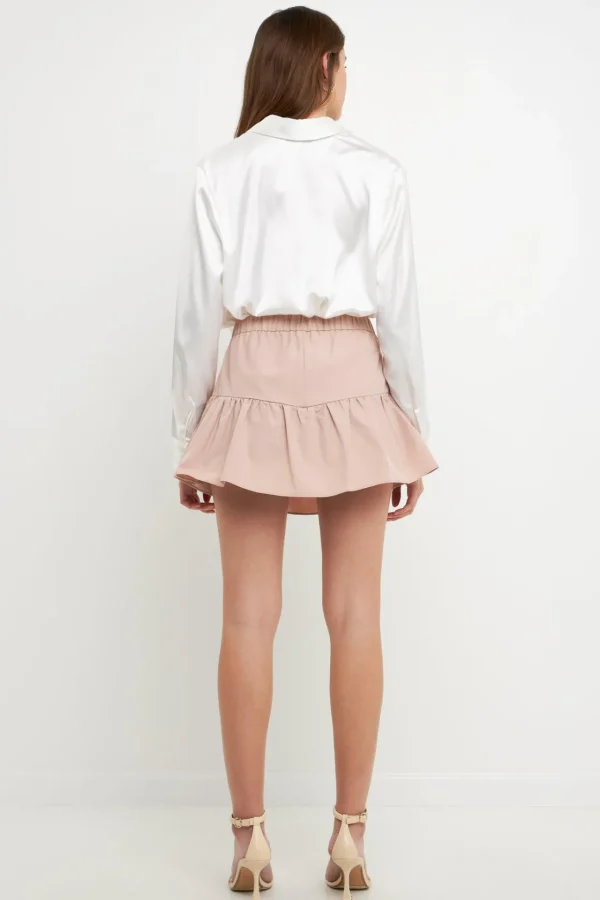 ENDLESS ROSE Tops*- High-Waisted Ruffled Skort DUSTYPINK