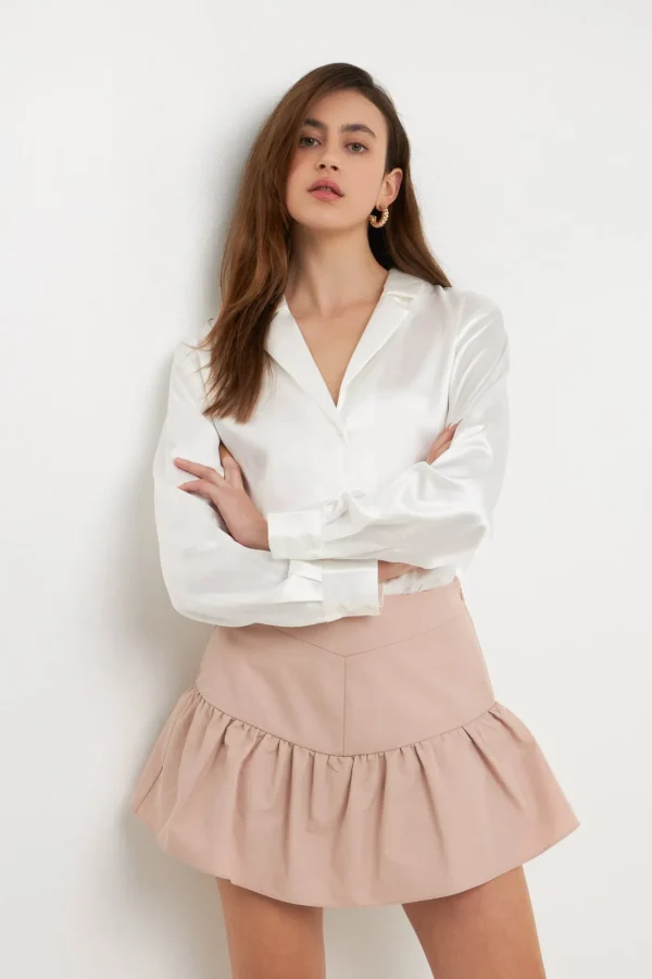 ENDLESS ROSE Tops*- High-Waisted Ruffled Skort DUSTYPINK