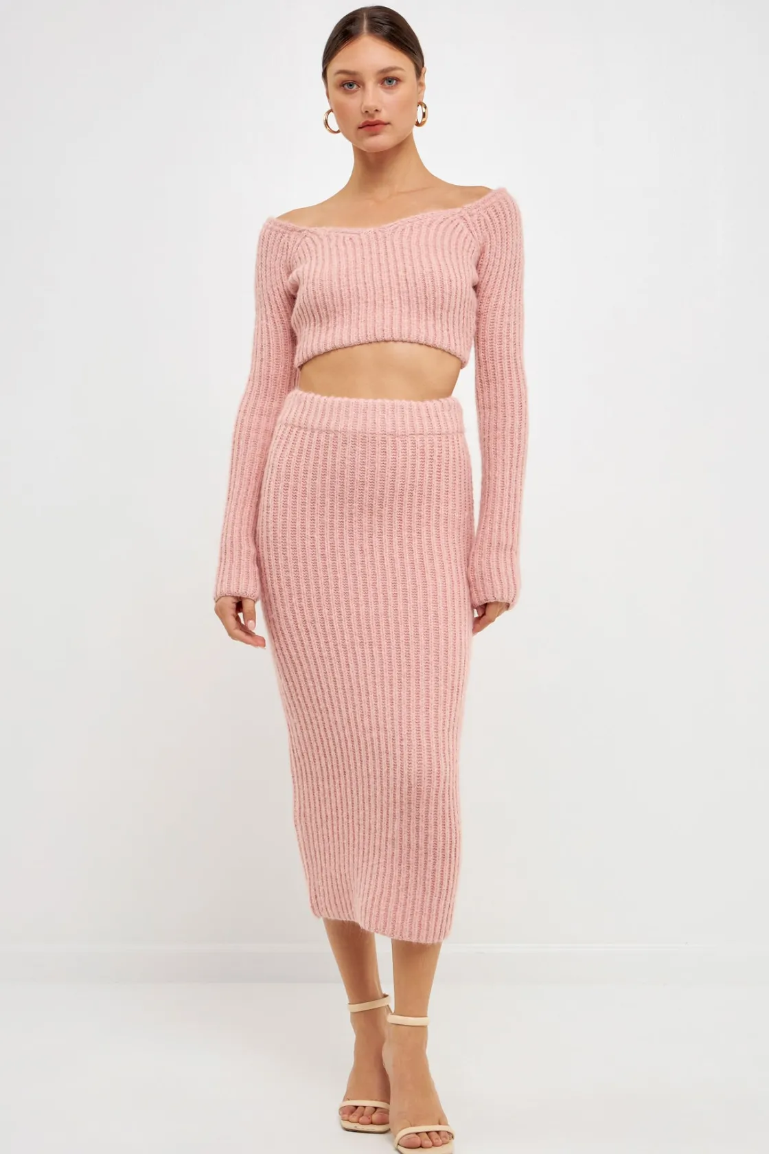 endless_rose__highwaisted_4-3.webp ENDLESS ROSE Sweaters & Knits | Skirts*- High-Waisted Knit Midi Skirt