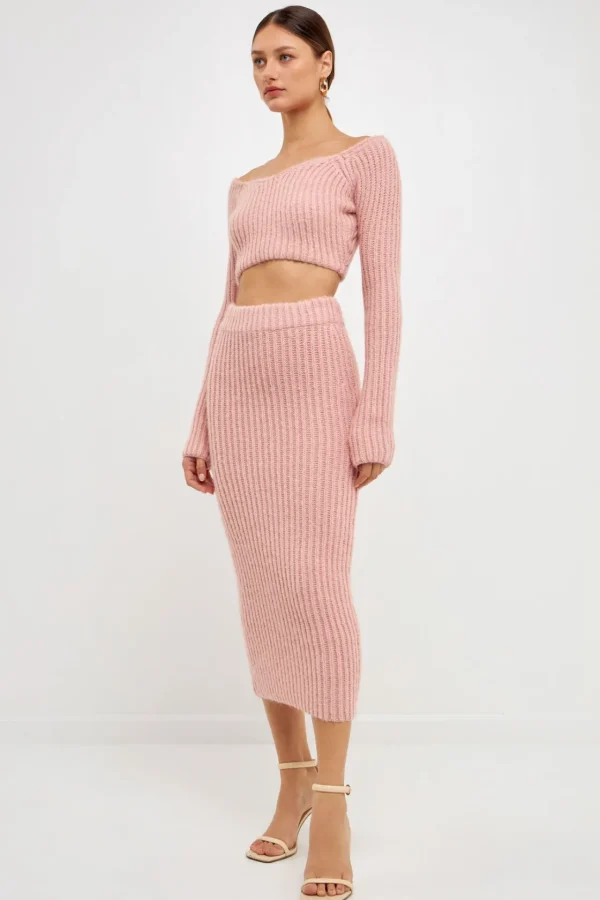 ENDLESS ROSE Sweaters & Knits | Skirts*- High-Waisted Knit Midi Skirt