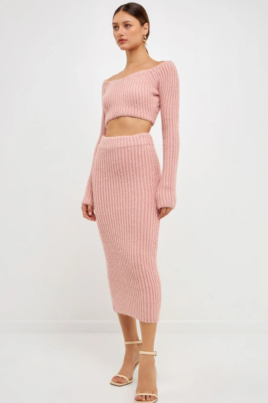 endless_rose__highwaisted_6-2.webp ENDLESS ROSE Sweaters & Knits | Skirts*- High-Waisted Knit Midi Skirt