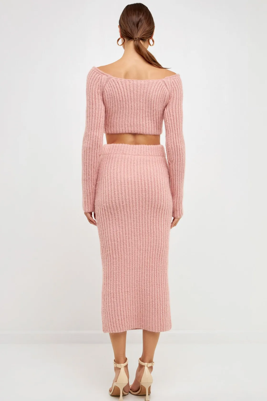 endless_rose__highwaisted_7-2.webp ENDLESS ROSE Sweaters & Knits | Skirts*- High-Waisted Knit Midi Skirt