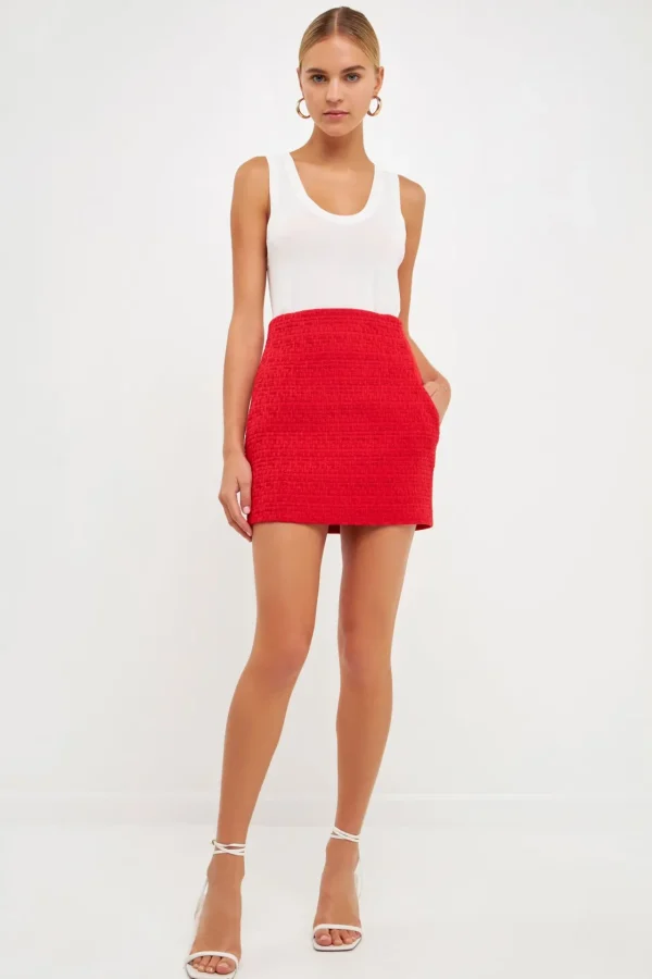 ENDLESS ROSE Skirts | Tops*- High-Waisted Tweed Skirt