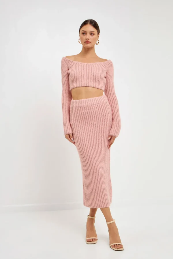 ENDLESS ROSE Sweaters & Knits | Skirts*- High-Waisted Knit Midi Skirt