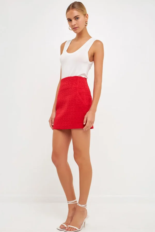 ENDLESS ROSE Skirts | Tops*- High-Waisted Tweed Skirt