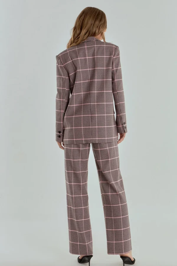 ENDLESS ROSE Matching Sets | Blazers*- Houndstooth Oversize Blazer PINKMULTI