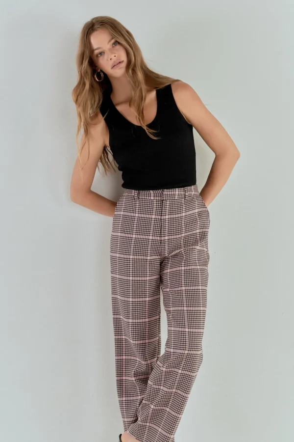 ENDLESS ROSE Matching Sets | Pants*- Houndstooth Women Pants PINKMULTI
