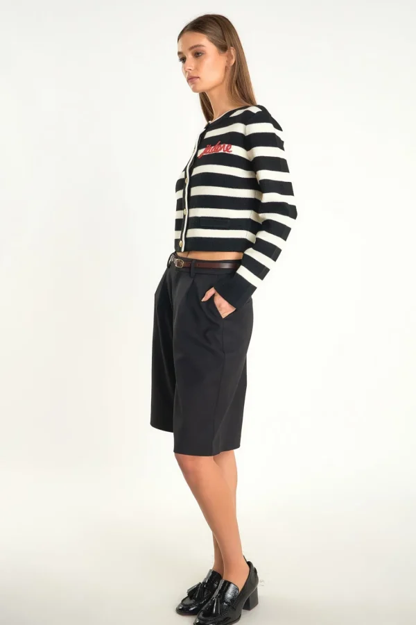 ENDLESS ROSE Sweaters & Knits | Tops*- J'adore Beaded Cardigan BLACK/WHITE