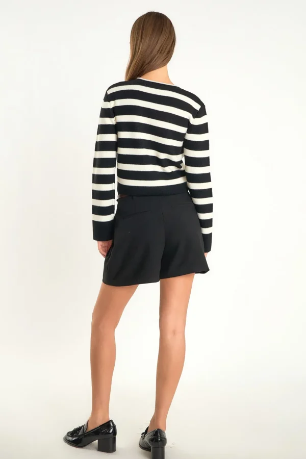 ENDLESS ROSE Sweaters & Knits | Tops*- J'adore Beaded Cardigan BLACK/WHITE