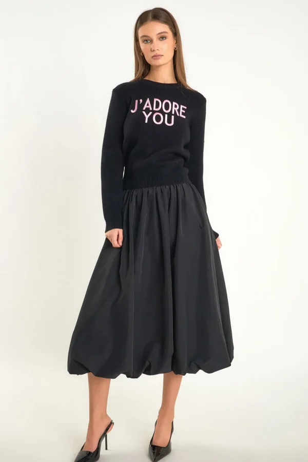 ENDLESS ROSE Sweaters & Knits | Tops*- J'adore You Sweater BLACK
