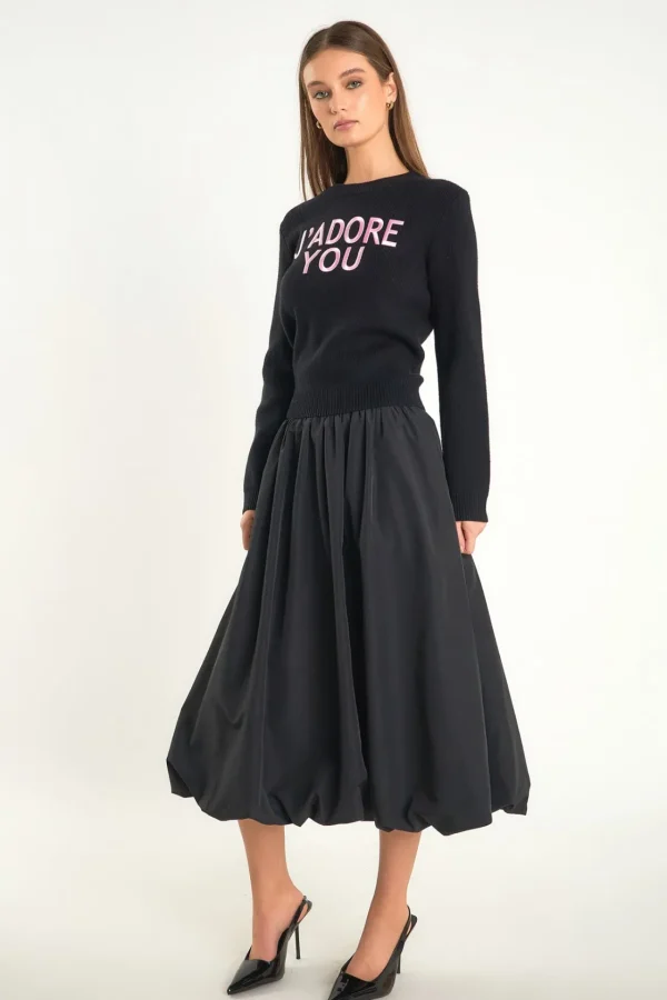 ENDLESS ROSE Sweaters & Knits | Tops*- J'adore You Sweater BLACK